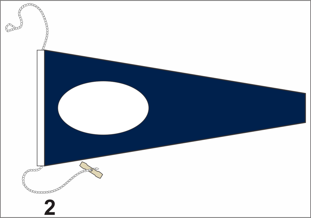 No. 2 - Signal Code Nautical Pennant Flag