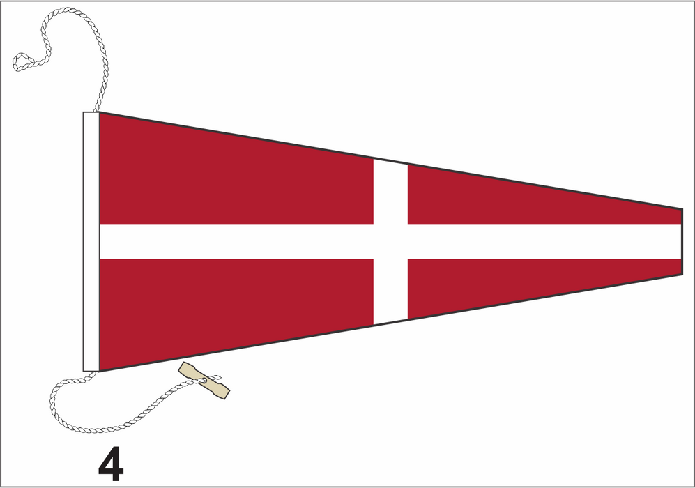 No. 4 - Signal Code Nautical Pennant Flag