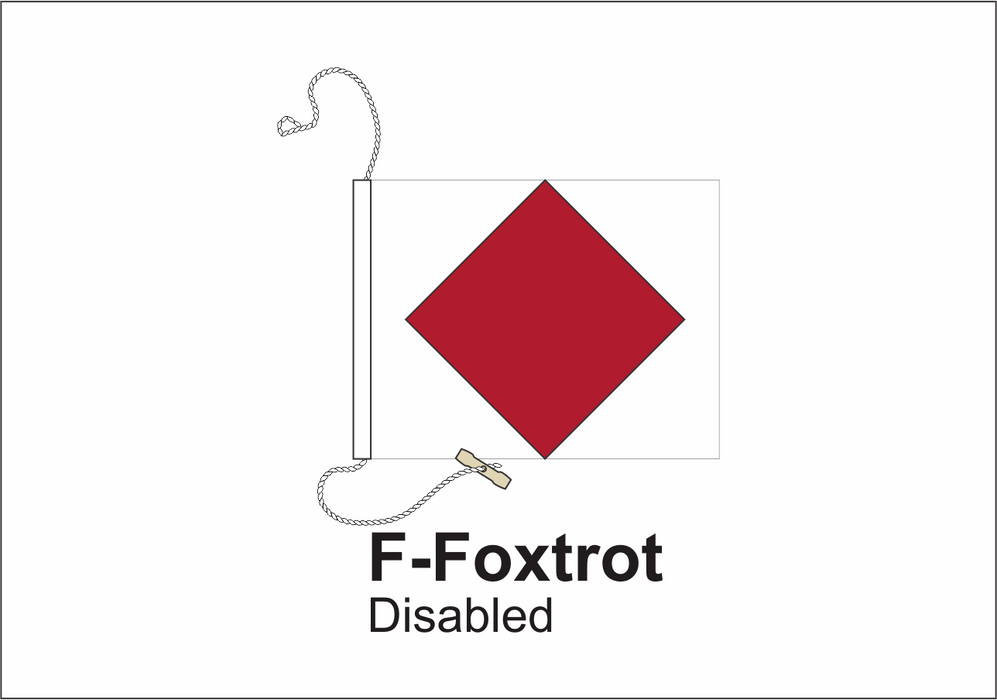 F - Foxtrot International Code Signal Flag