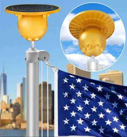 Gold Flagpole Ball - Solar Flagpole Light