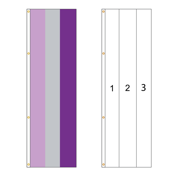 3 Color Vertical Panel Flag - Customizable Property Flag - PFS 111