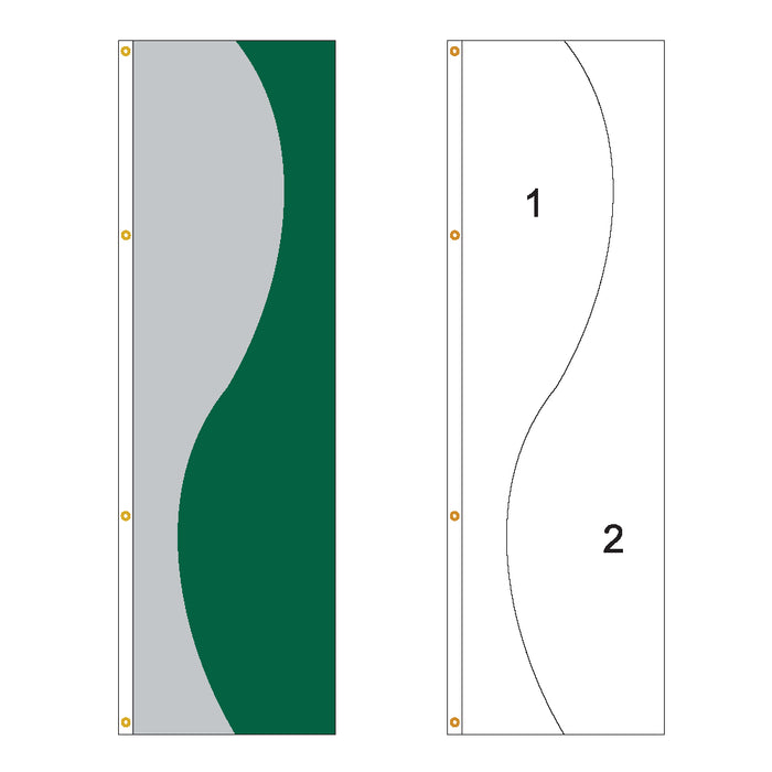 2 Color Wave Flag - Customizable Property Flag - PFS 123