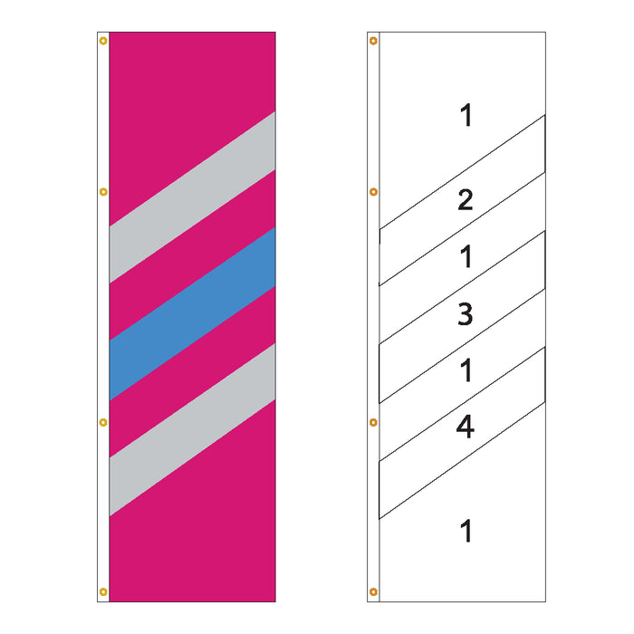 4 Color Diagonal Panel Flag - Customizable Property Flag - PFS 135