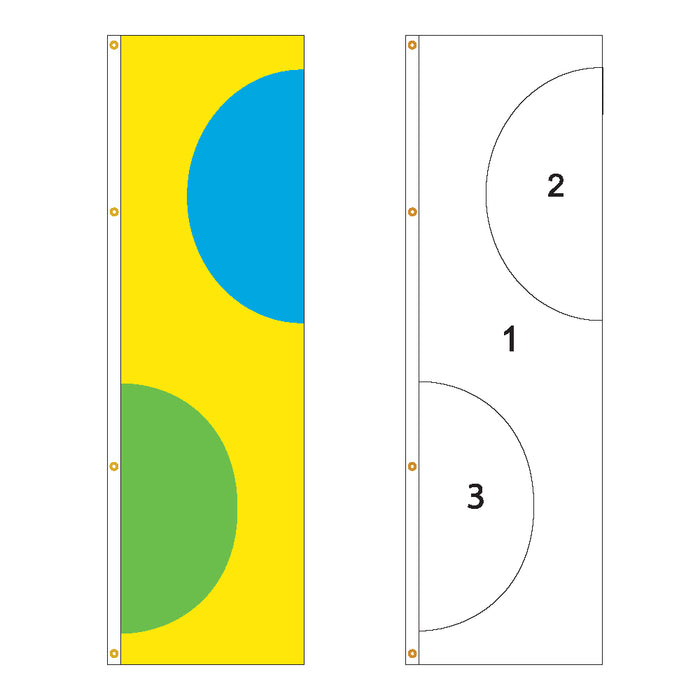 3 Color Semi-Circle Flag - Customizable Property Flag - PFS 147