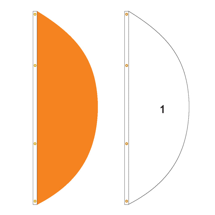 Solid Half Circle Panel Flag - Customizable Property Flag - PFS 181