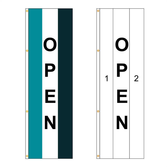 2 Color Vertical Open Flag - Customizable Property Flag - PFS 203