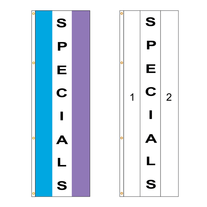 2 Color Vertical Specials Flag - Customizable Property Flag - PFS 204