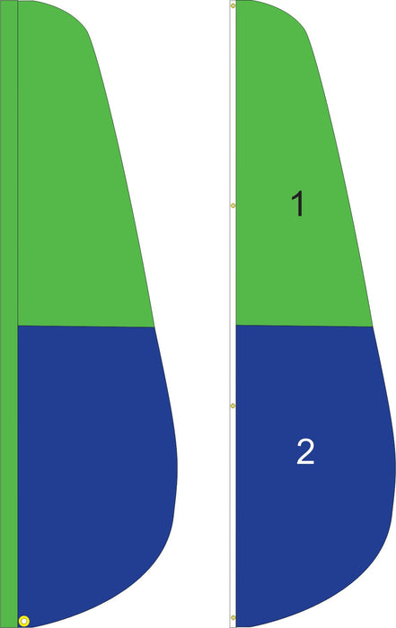 2 Color Horizontal Feather Flag - Customizable Property Flag - PFS 312