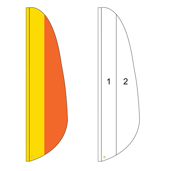 2 Color Vertical Feather Flag - Customizable Property Flag - PFS 313