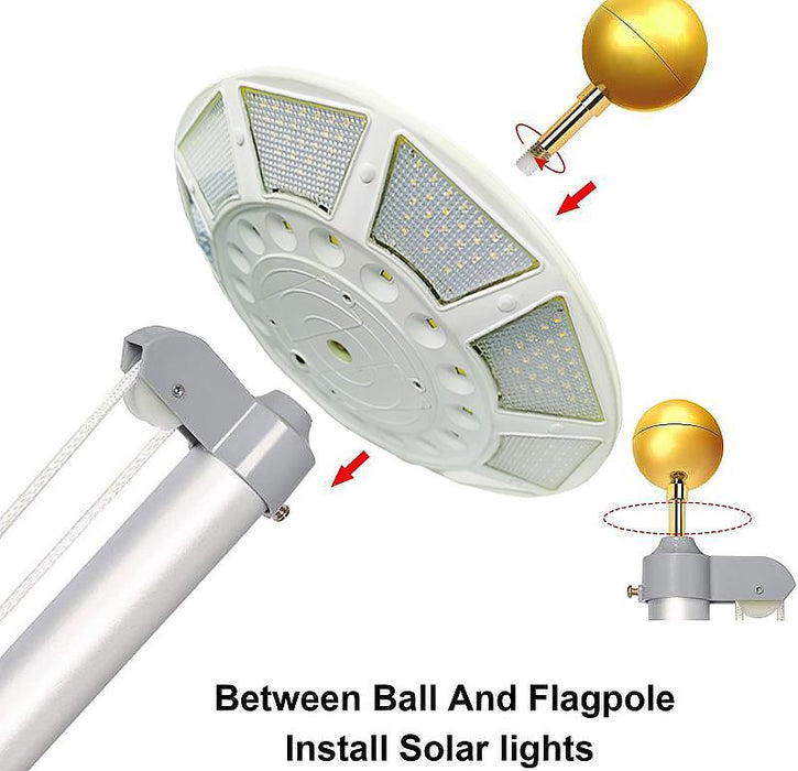 Top Mounted Disc 266 LED - Solar Flagpole Light