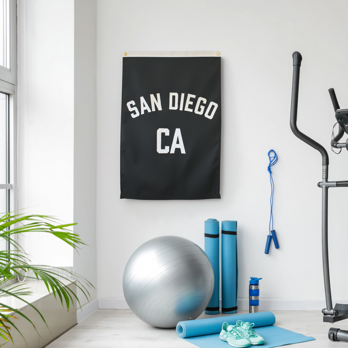 San Diego City Flag - Custom Hand Sewn Vertical Design