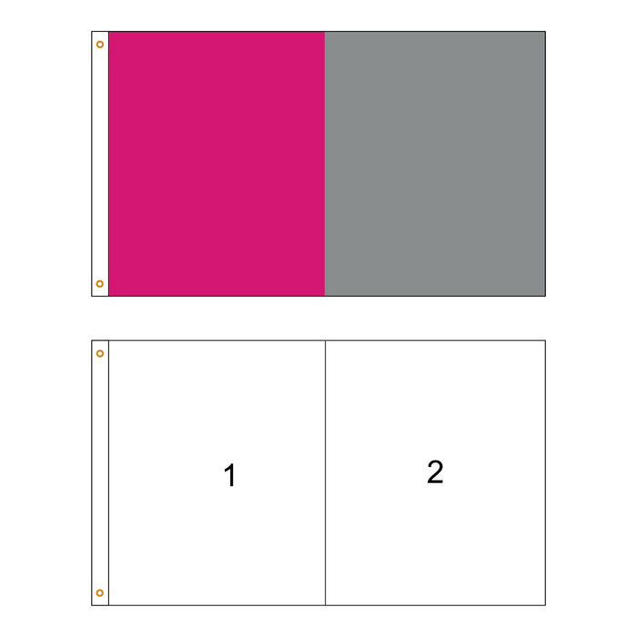 2 Color Horizontal Flag with Vertical Panels- Customizable Property Flag