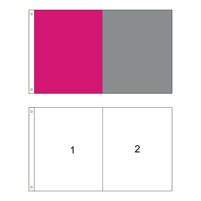 2 Color Horizontal Flag with Vertical Panels- Customizable Property Fl ...