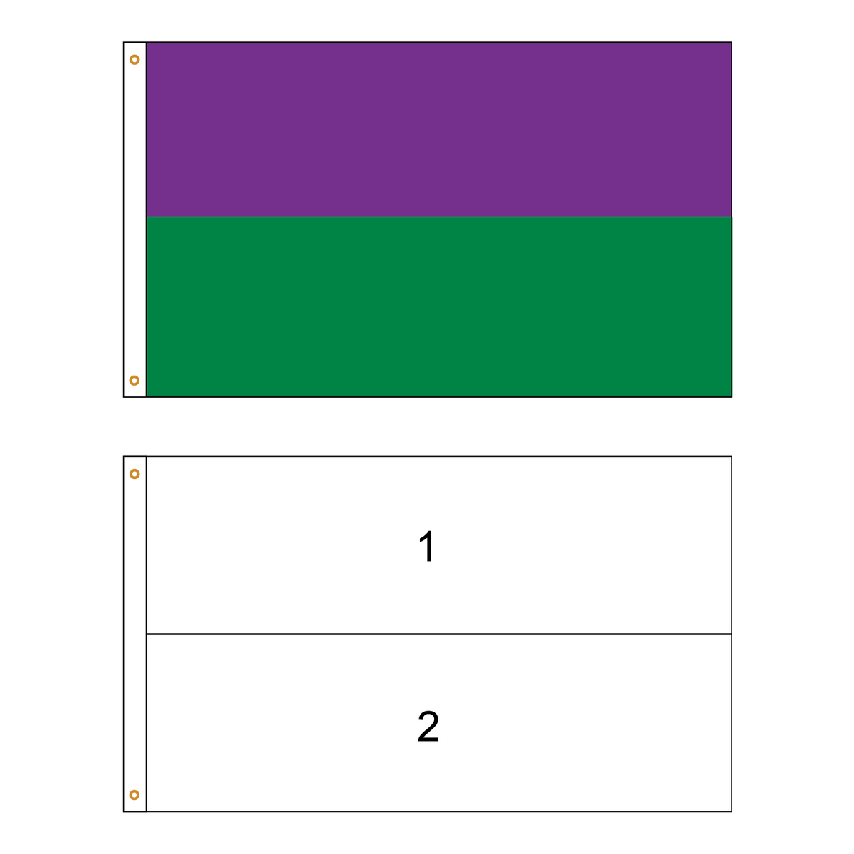 2 Color Horizontal Flag with Horizontal Panels- Customizable Property ...