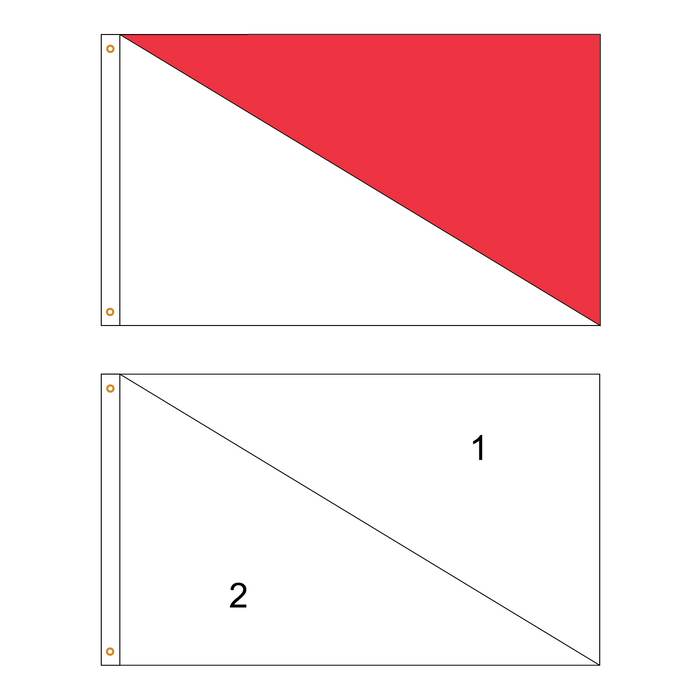 2 Color Horizontal Flag with Diagonal Panels- Customizable Property Flag