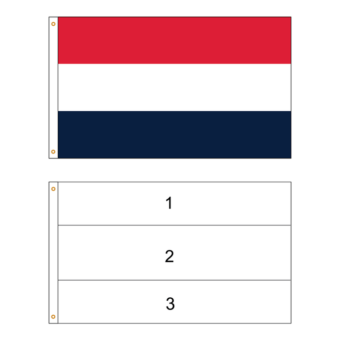 3 Color Horizontal Flag with Horizontal Panels- Customizable Property Flag - PFS 105