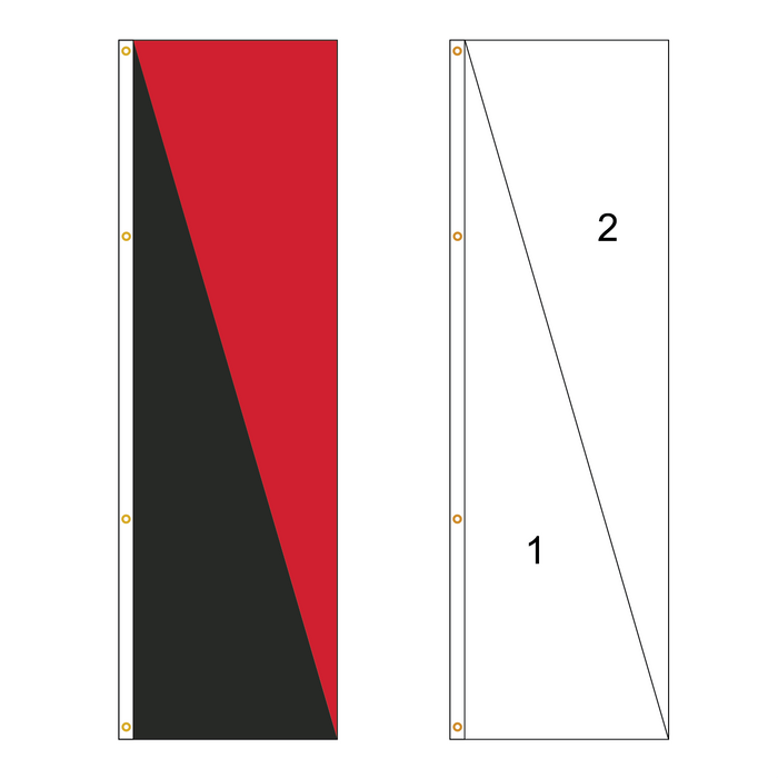 2 Color Diagonal Flag - Customizable Property Flag