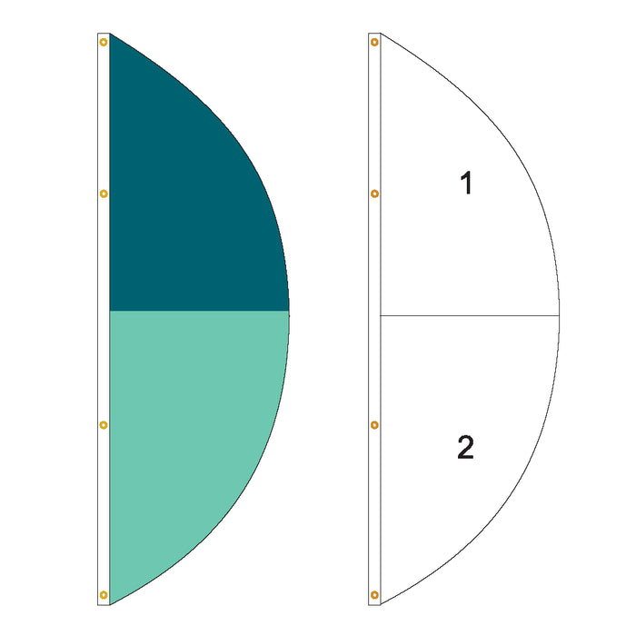 2 Color Half Circle Panel Flag - Customizable Property Flag