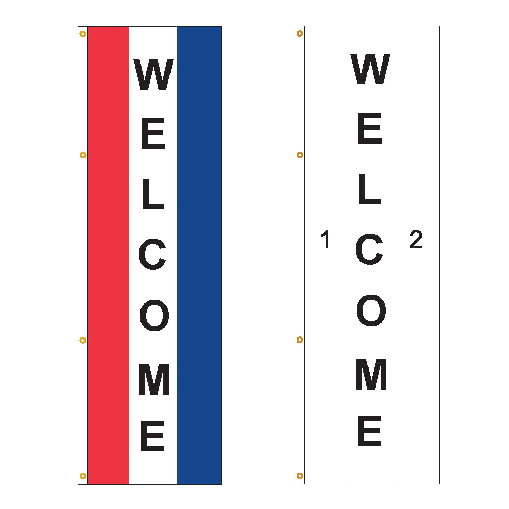 2 Color Vertical Welcome Flag - Customizable Property Flag - PFS 201 ...