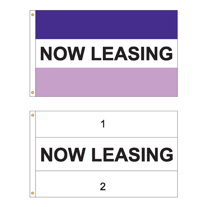 2 Color Horizontal Now Leasing Flag - Customizable Property Flag