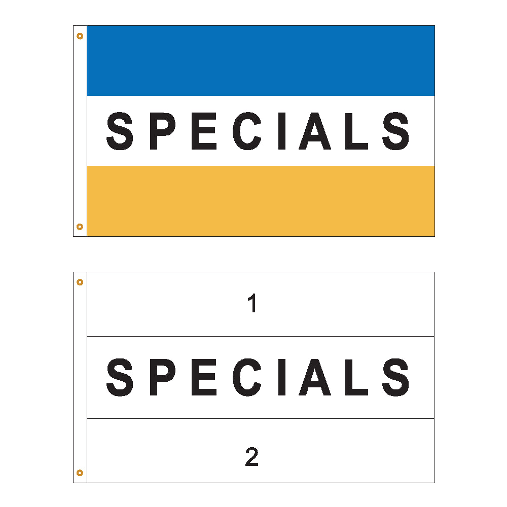2 Color Horizontal Specials Flag - Customizable Property Flag - PFS 30 ...
