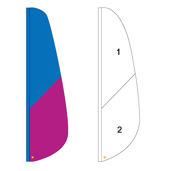 2 Color Diagonal Feather Flag - Customizable Property Flag