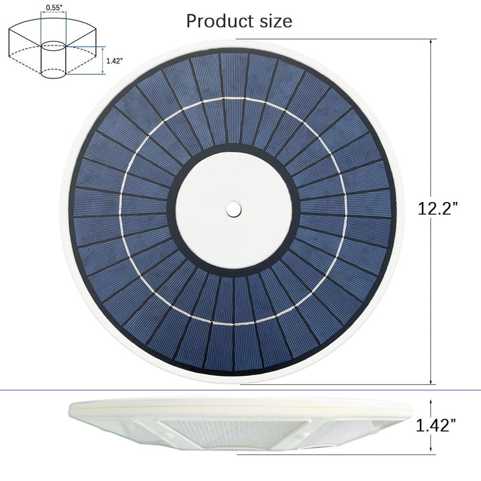 Top Mounted Disc 266 LED - Solar Flagpole Light